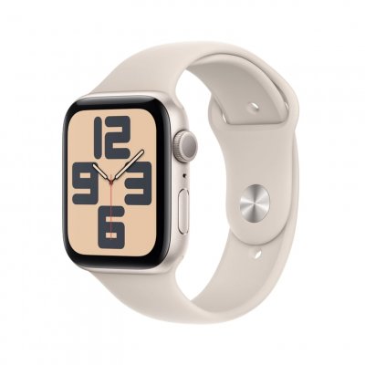 Apple Watch SE GPS - 44mm - Bo&icirc;tier Starlight Aluminium - Bracelet Starlight Sport Band - M/L