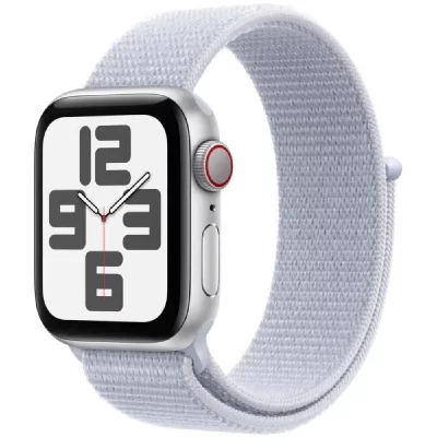 Apple Watch SE GPS + Cellular 40 mm Bo&icirc;tier en Aluminium Argent avec Boucle Sport Nu&eacute;e bleue 