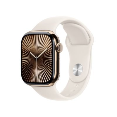 Apple Watch series 10 GPS + Cellular 42 Titane Or B. Sport Lumi&egrave;re stellaire S/M