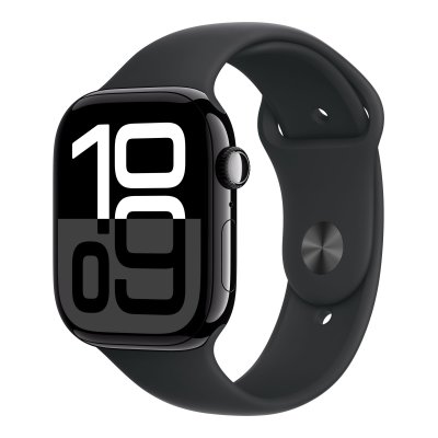 Apple Watch series 10 GPS+Cellular 46 Aluminium Noir de jais Bracelet Sport S/M
