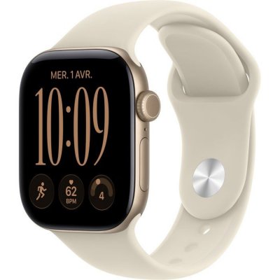 Apple Watch Series 12 GPS + Cellular 42 mm Aluminium Or clair Bracelet Sport Sable S/M