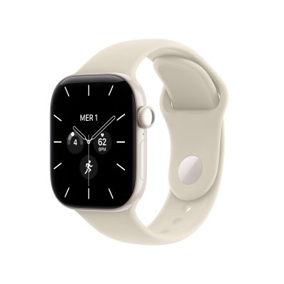Apple Watch Series 12 GPS + Cellular 42 mm C&eacute;ramique Blanc nacr&eacute; Bracelet Sport Sable S/M