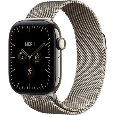 Apple Watch Series 12 GPS + Cellular 42 mm Titane Naturel Bracelet Milanais Naturel