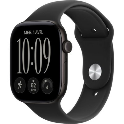 Apple Watch Series 12 GPS + Cellular 46 mm Aluminium Noir Bracelet Sport Noir S/M