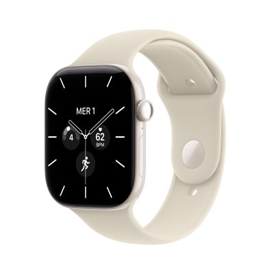 Apple Watch Series 12 GPS + Cellular 46 mm C&eacute;ramique Blanc nacr&eacute; Bracelet Sport Sable M/L