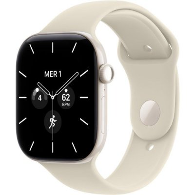 Apple Watch Series 12 GPS + Cellular 46 mm C&eacute;ramique Blanc nacr&eacute; Bracelet Sport Sable S/M