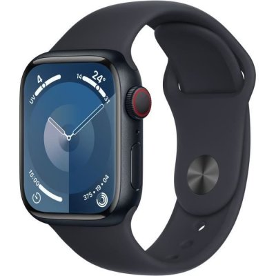 Apple Watch Series 9 4G 41mm Aluminium Minuit avec Bracelet Sport Minuit (S/M)