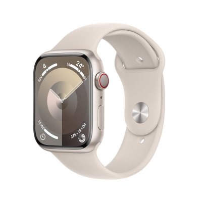 Apple Watch Series 9 Gps + Cellular - Bo&icirc;tier Aluminium 45 Mm Lumi&egrave;re Stellaire - Bracelet M/L