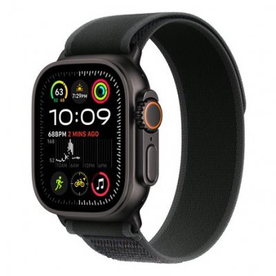Apple Watch Ultra 2 GPS + Cellular 49 mm Bo&icirc;tier en Titane Noir avec Boucle Trail Noir M/L 