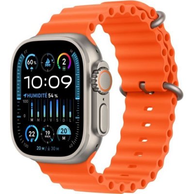 Apple Watch Ultra 2 GPS + Cellular, bo&icirc;tier en titane de 49 mm avec bracelet Orange oc&eacute;an 