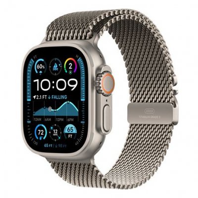 Apple Watch Ultra 2 Titane naturel Bracelet Milanais en titane Naturel - L