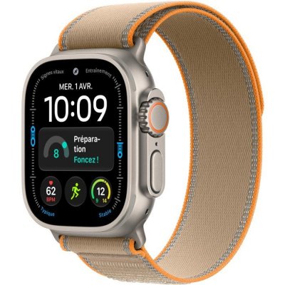 Apple Watch Ultra 4 GPS + Cellular 49 mm Titane naturel Boucle Trail Sable M/L