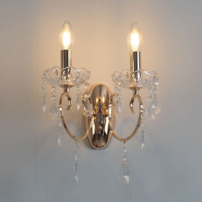KOSILUM Applique 2 bras cristal baroque pampilles dor&eacute; - Pavia - Dor&eacute; / Laiton
