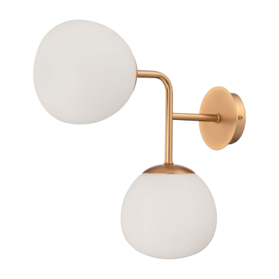 MAYTONI Applique 2 lumi&egrave;res structure m&eacute;tal laiton et sph&egrave;res en verre
