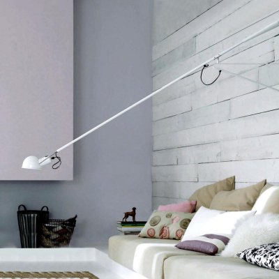 FLOS Applique avec prise 265 m&eacute;tal blanc / L 205 cm - Mod&egrave;le de 1973 - 