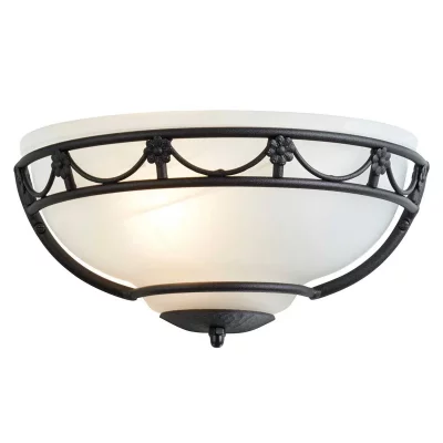 ELSTEAD LIGHTING Applique Carisbrooke, noir et verre