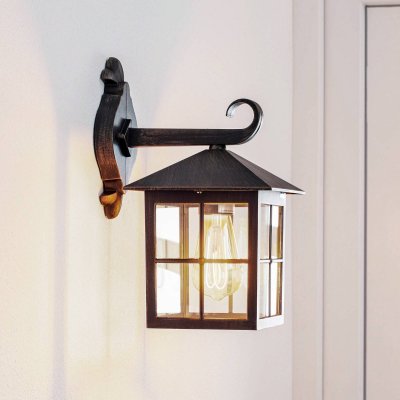 LINDBY Applique d'ext&eacute;rieur  Ida, couleur rouille, lanterne, 34 cm, E27