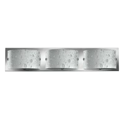 HINKLEY Applique Daphn&eacute;, chrome poli, verre motif bulles, LED, 3 &eacute;clairages 