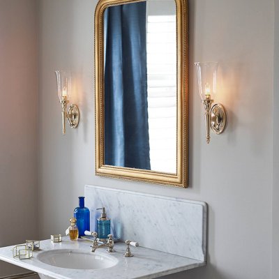 ELSTEAD Applique Dryden2, laiton poli et verre