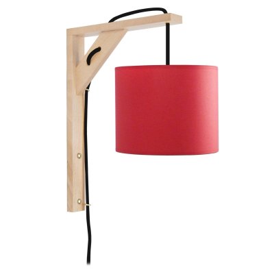 TOSEL Applique et abat-jours &eacute;querre 30 cm 20 w &eacute;quivalent a 75 w rouge 31419