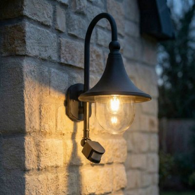 LINDBY Applique ext&eacute;rieure 'Daphne' en aluminium - noir, transparent