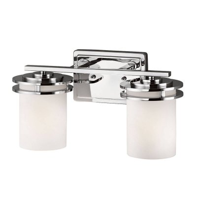 KICHLER Applique Hendrick, chrome poli, verre opale, 2 LED