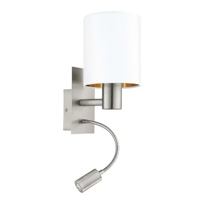 EGLO Applique Lampe fluorescente pasteri l: 15 cm en blanc, cuivre avec Rocker