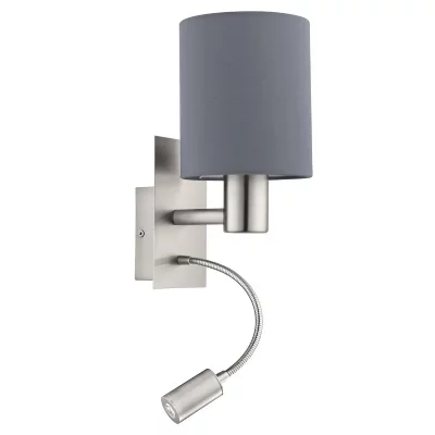 EGLO Applique Lampe fluorescente pasteri l: 15 cm en gris avec un rocker