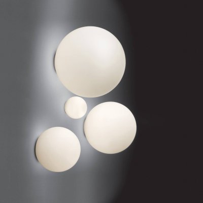 ARTEMIDE Applique LED Dioscuri verre souffl&eacute; blanc &Oslash;14 cm Blanc 