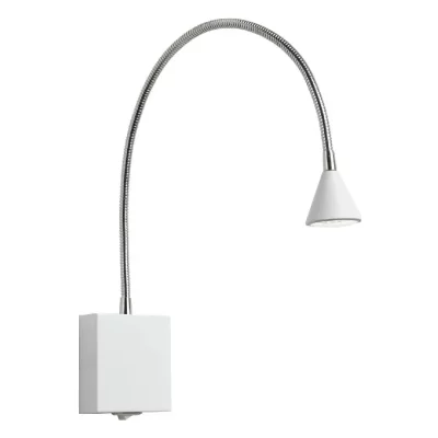 LUCIDE Applique liseuse LED flexible en m&eacute;tal blanc hauteur 45cm Buddy blanc