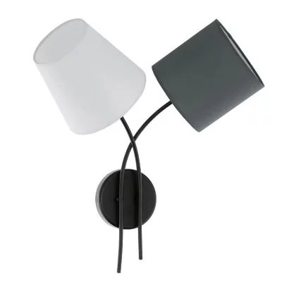 EGLO Applique murale Almeida - E14 - 45,5 x 42 x 19 cm - gris & blanc