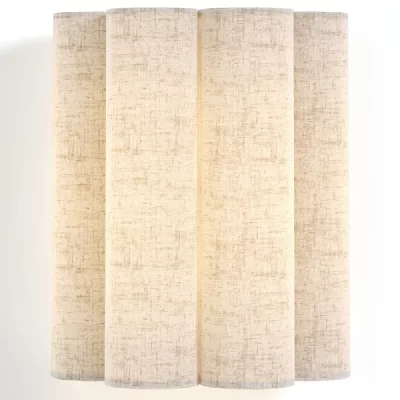 PRIVATEFLOOR Applique Murale Avec Abat-jour En Tissu Et Structure Dor&eacute;e Vieillie - Gildora