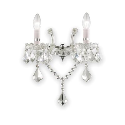 IDEAL LUX Applique murale Chrom&eacute;e en cristal FLORIAN 2 ampoules