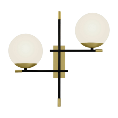 MAYTONI Applique murale de style moderne avec structure en m&eacute;tal noir et dor&eacute;
