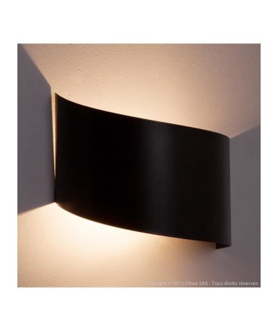 TOSEL Applique murale design en m&eacute;tal longueur 26cm Vira noir