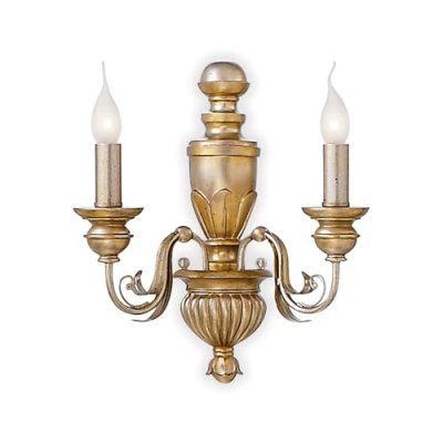IDEAL LUX Applique murale Dor&eacute;e antique DORA 2 ampoules