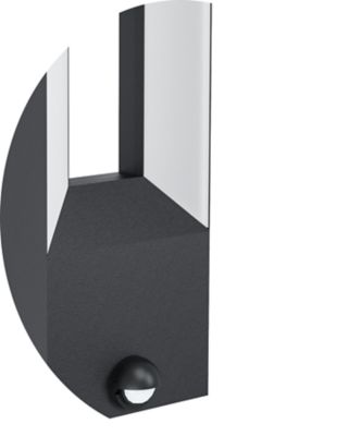EGLO Applique murale LED int&eacute;gr&eacute;e &agrave; d&eacute;tection Riforano noir IP44 640lm 