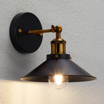 GLOBO Applique murale Lenius - Noir et dor&eacute; - E27 - 60W