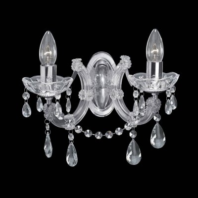 SEARCHLIGHT Applique murale marie therese cristal de verre chrome 2 ampoules 20cm