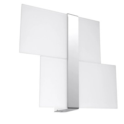 SOLLUX Applique murale MASSIMO acier/verre blanc/chrome 2 ampoules