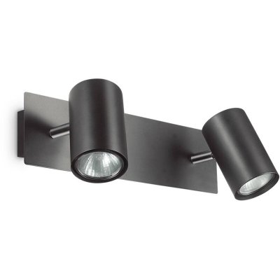 IDEAL LUX Applique murale Noire spot 2 ampoules - Noir