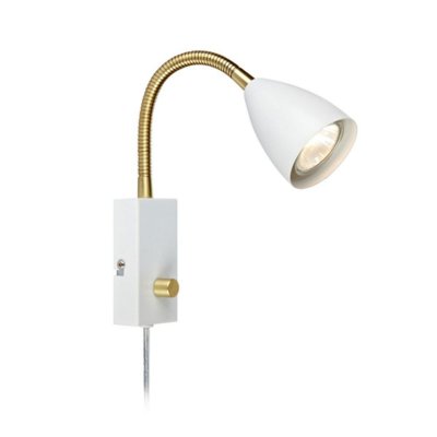 MARKSLOJD Applique murale orientable ciro en m&eacute;tal blanc et or 106588