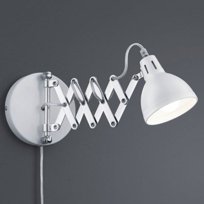 REALITY LEUCHTEN Applique murale Scissor avec abat-jour blanc mat