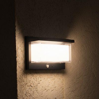 LUMISKY Applique murale solaire acier noir 900lm