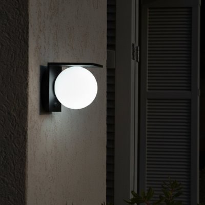 LUMISKY Applique murale solaire BOLLY noir sensor H14cm