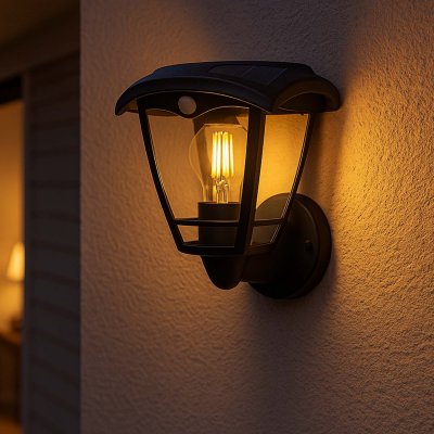 LUMISKY Applique murale solaire sensor plastique noir h22cm
