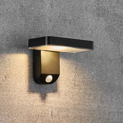 NORDLUX Applique solaire led rectangulaire noire avec d&eacute;tecteur de mouvement