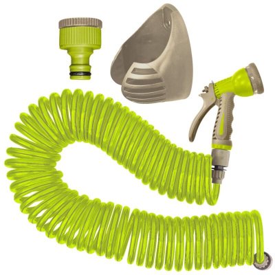 JARDIBRIC AQUA FLOW Pistolet serpentin vert 15 m + support