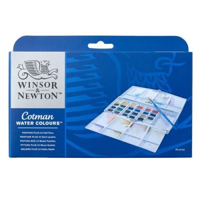 WINSOR & NEWTON Aquarelle Fine Cotman - Coffret Painting Plus - 24 Demi-godets