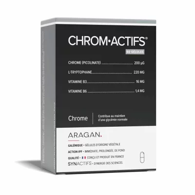 ARAGAN  Synactifs ChromActifs 60 G&eacute;lules - Bo&icirc;te 60 g&eacute;lules